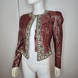 VTG Partique New York Paisley Women's Jacket Shoulder Pads Size 10 Neiman Marcus